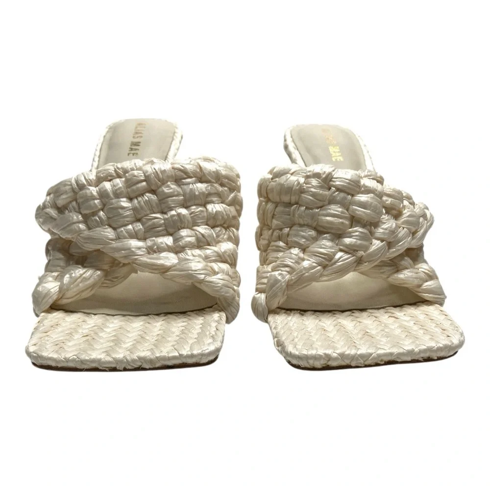 Alias Mae Woven Raffia Lennon Mule Sandal in Bone Size 38